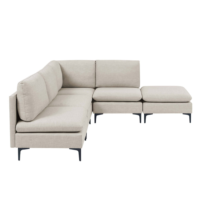 Upholstered Modular Sectional With Tall Legs, Medium Firm Seat