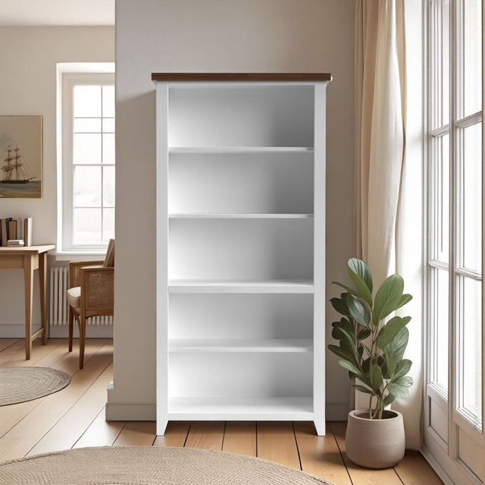 High 5 Shelf Bookcase - Jasmine Whitewash / Barnwood