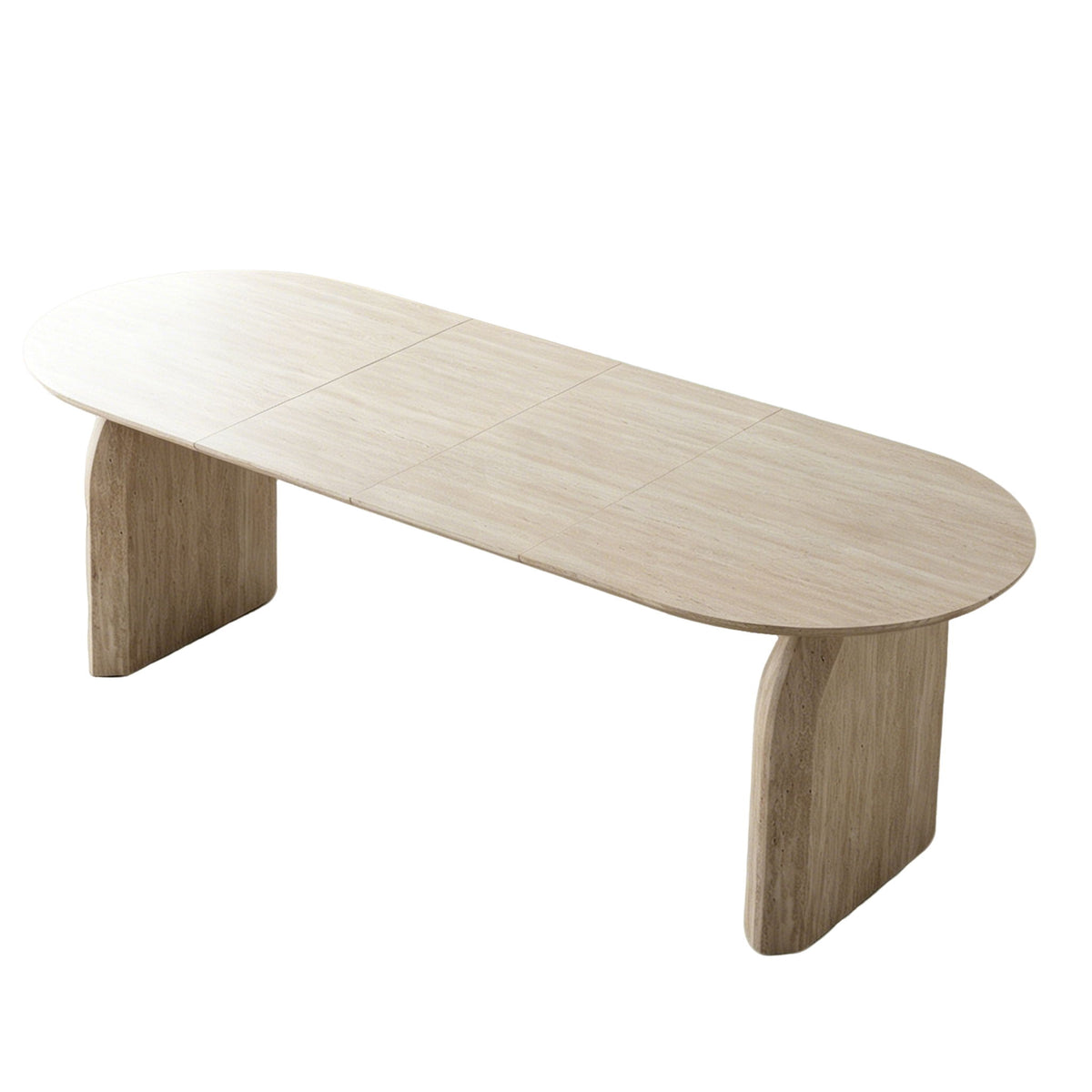 Popea Table Oval Extendable Dining Table With Dual Pillar Design - Off White — Pope ...