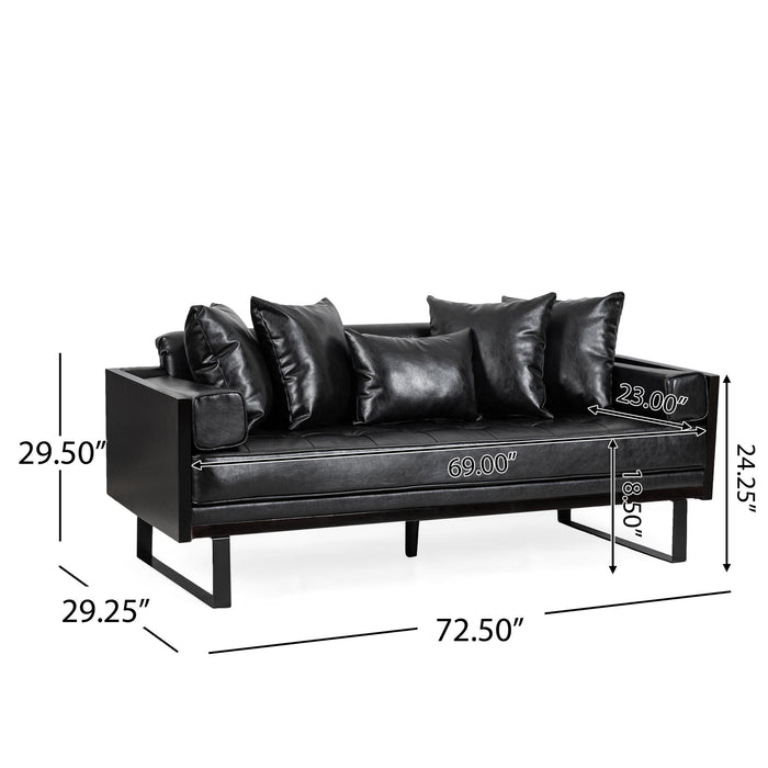 Contemporary Oversized Loveseat With Accent Pillow