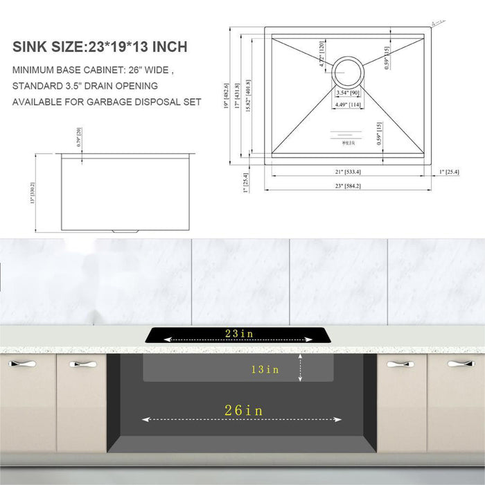 Laundry Workstation Undermount Utility Sink, Deep Single Bowl