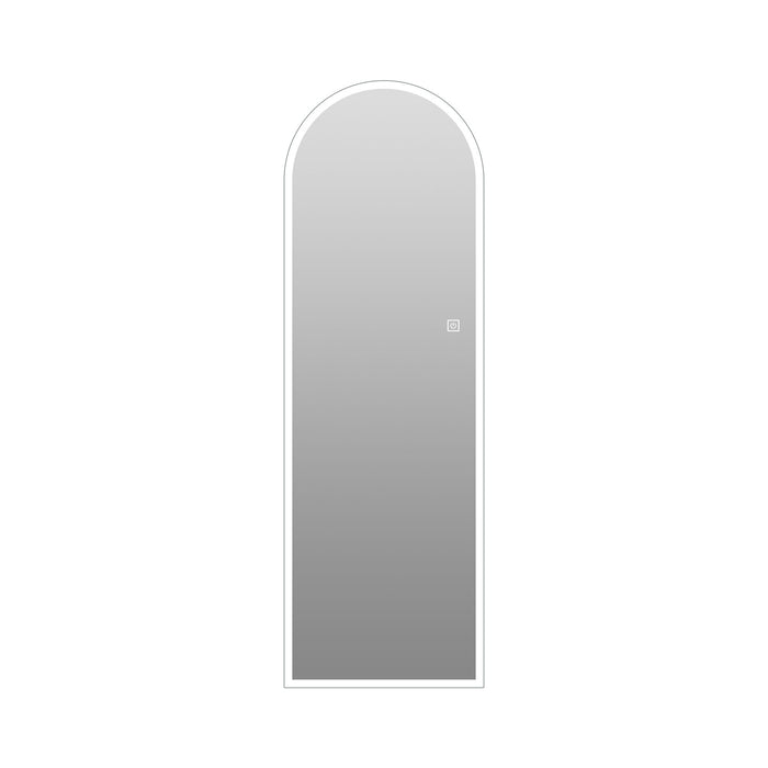 65" X 21" Arched LED Full Length Mirror, Wall Mounted Lighted Full Body Mirror With Frosted Edge Lighting, 3 Color Temperatures & Stepless Dimming - Silver