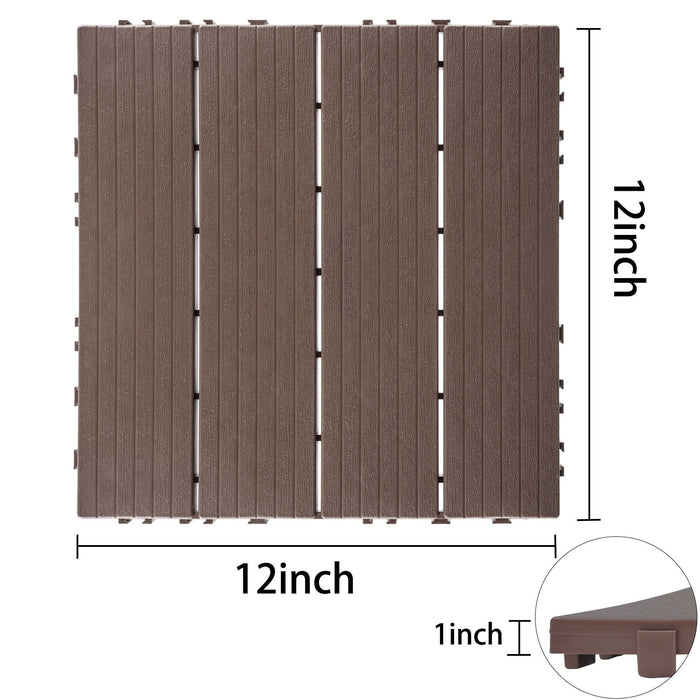 Plastic Interlocking Deck Tiles, Waterproof All Weather Use