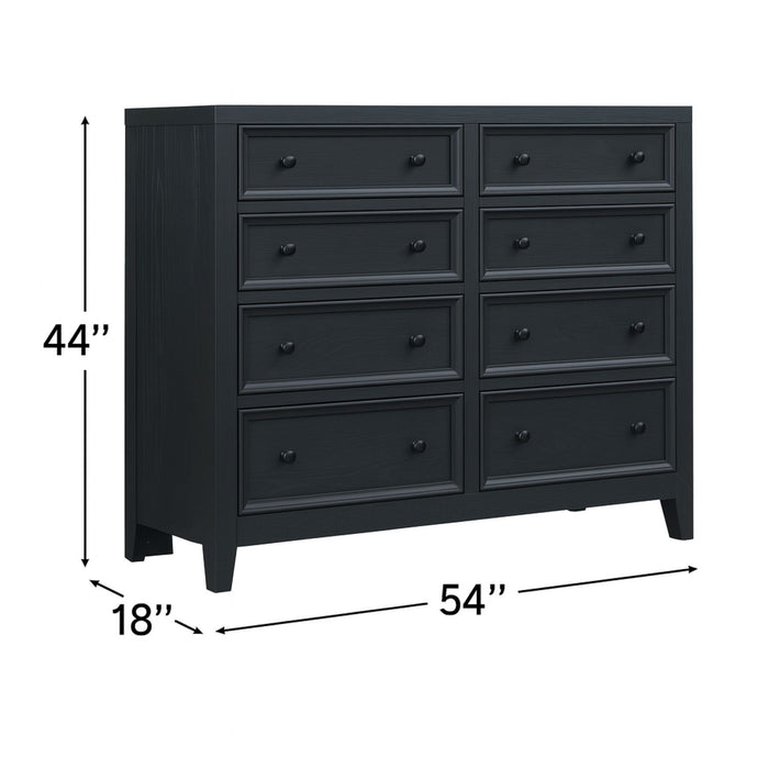 8 Drawer Dresser With Framed Fronts And Smooth Metal Glides
