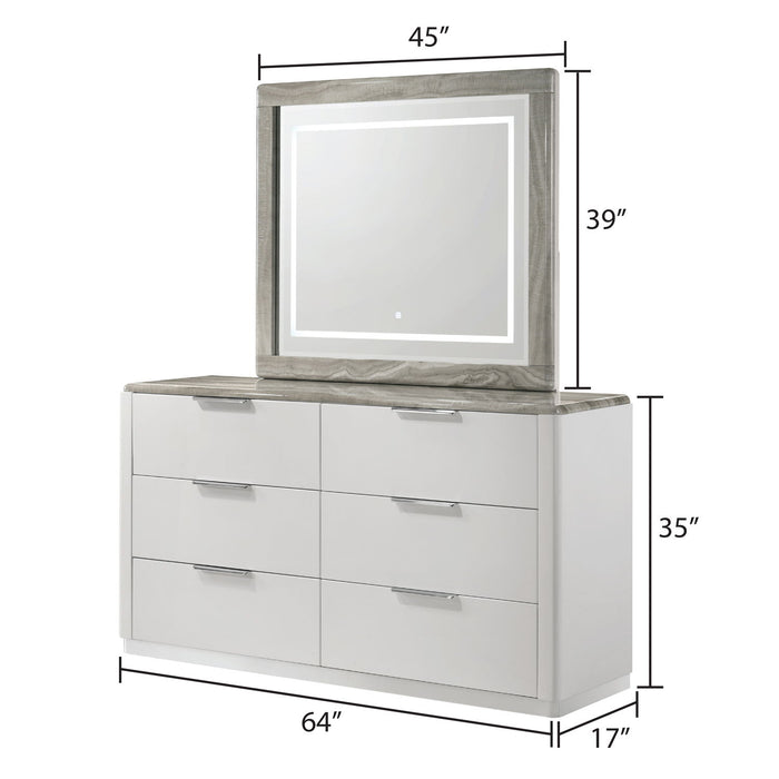 Jazz - LED Mirror With Touch Sensor Switch (Dresser Not Included) - White