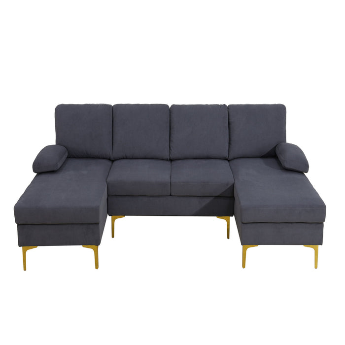 U - Shaped Sectional Sofa With Double Chaise