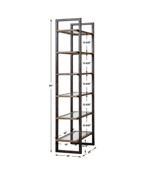 Olwyn - Industrial Etagere - Dark Brown