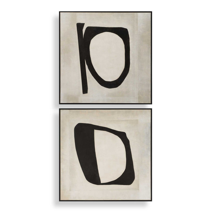 Characters - Abstract Art (Set of 2) - Black / Beige