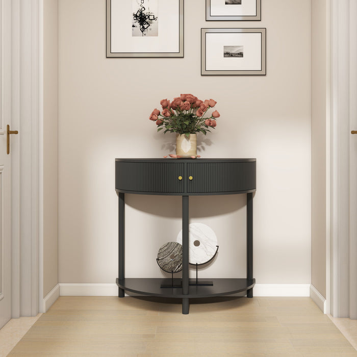Demi Lune - Console Table With 2 Storage Drawers