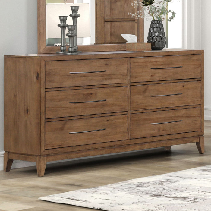 Shaker Lakes - 6 Drawer Dresser - Brown