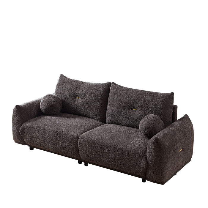 2 Seater Cushion Sofa With 2 Cushions And 2 Ball Pillows