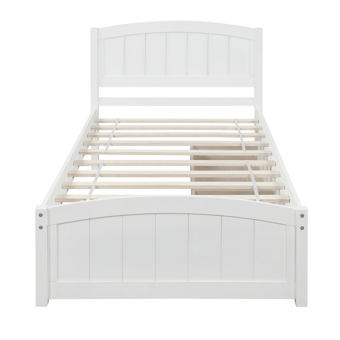 Platform Bed & Headboard, Footboard And Wood Slat Support