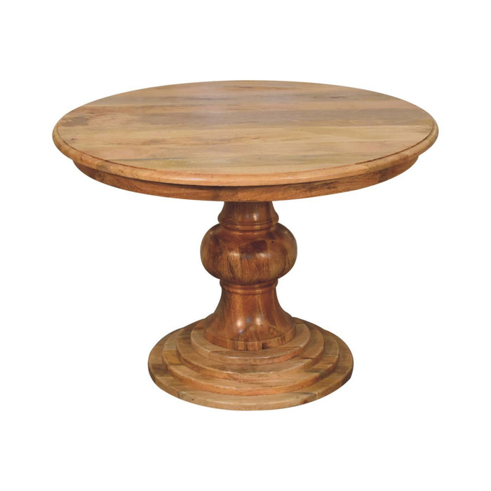 Round Turned Dining Table - Oak