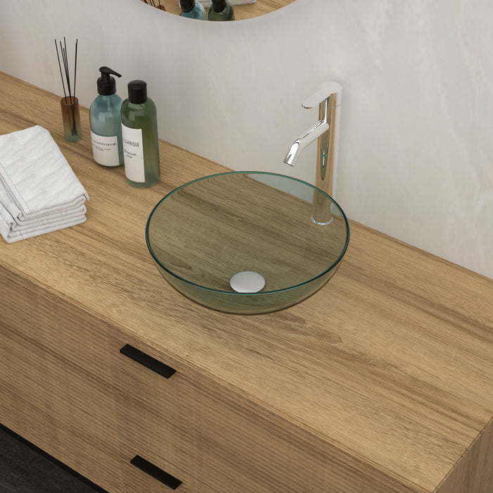 Vessel Sink With Faucet And Pop-Up Drain