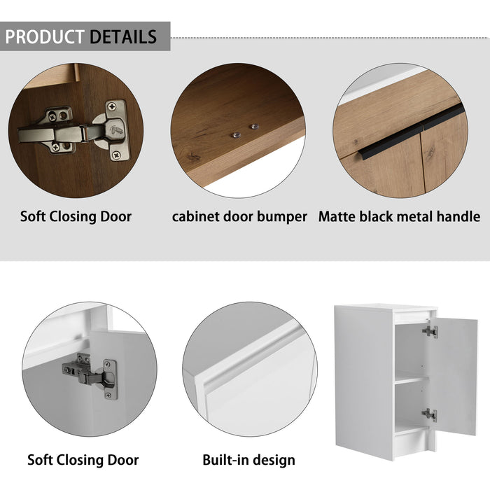 Freestanding Bathroom Vanity & Sink, Storage Cabinets, Soft Closing Doors