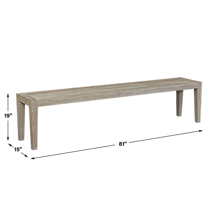 Kirkham - Wooden Outdoor Bench - Gray