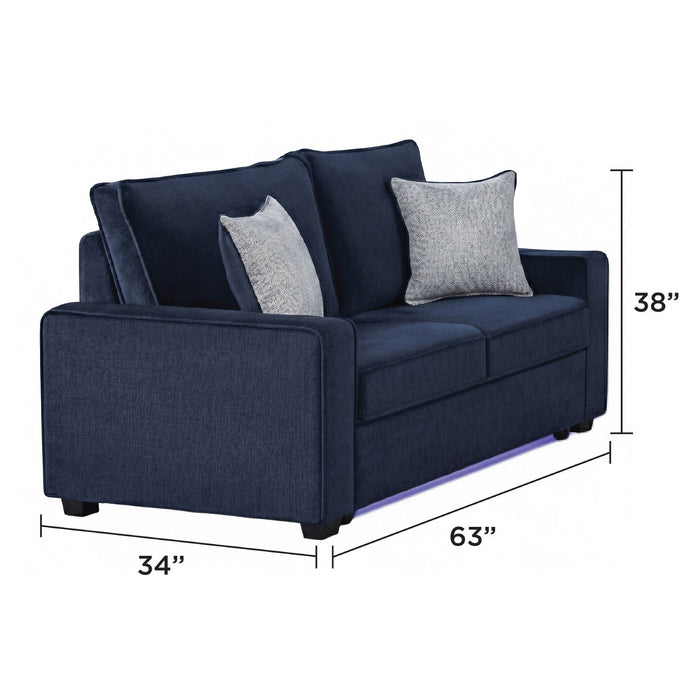 Rita - Loveseat, LED Base Lighting, Cushions And 2 Accent Pillows