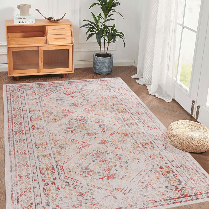 Maval - 8' X 10' Washable Area Rug - Beige