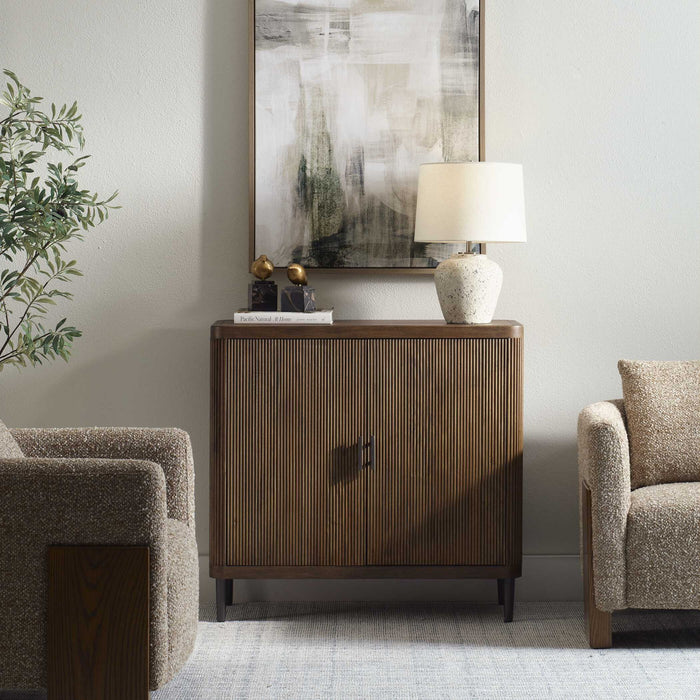 Pinstripe - 2 Door Cabinet - Dark Brown