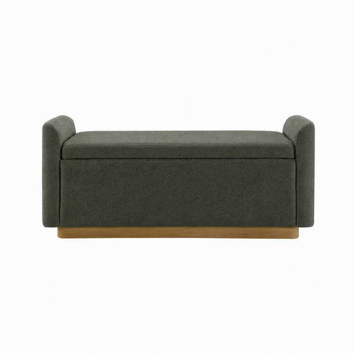 Upholstered Storage Bench With Safety Hinge