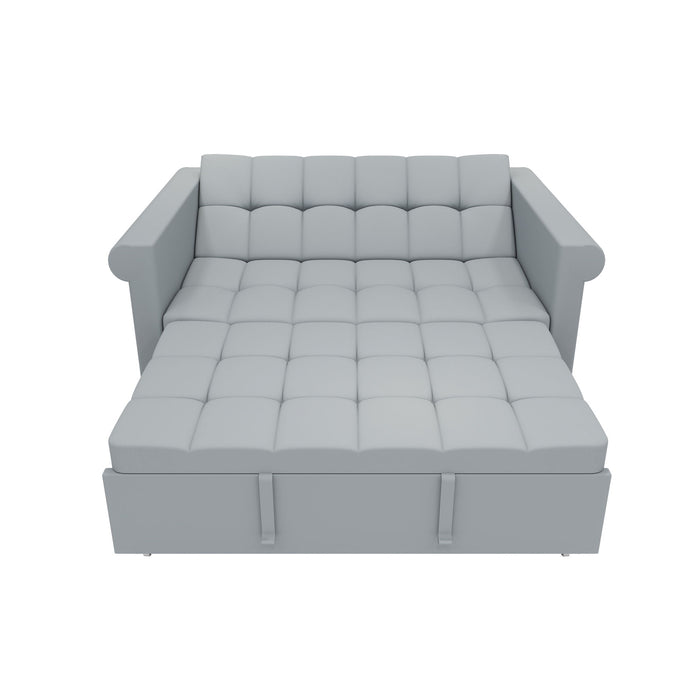 Compact Loveseat With Trundle Sleeper And Storage Pocket - Gray