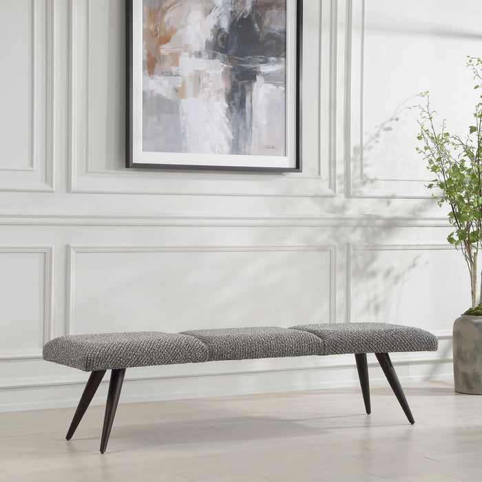 Bowtie - Charcoal Fabric Bench