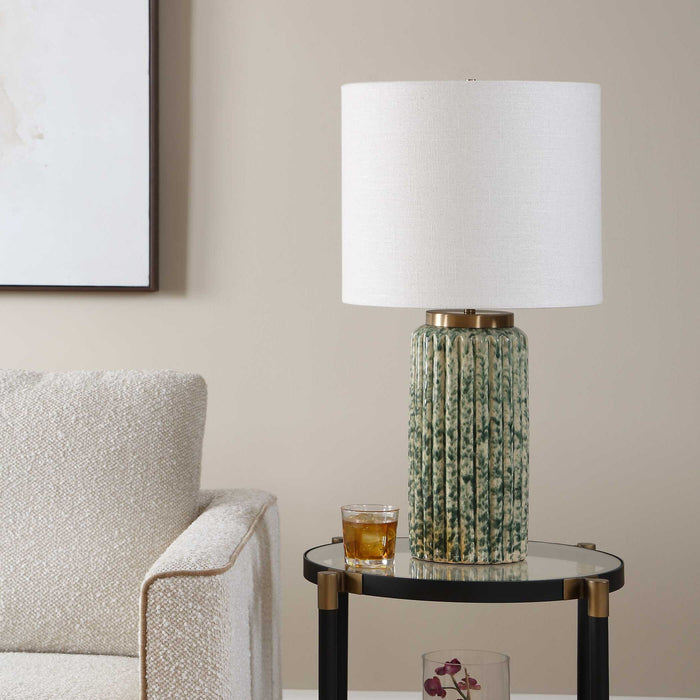 Hensley - Table Lamp - Ivory & Green