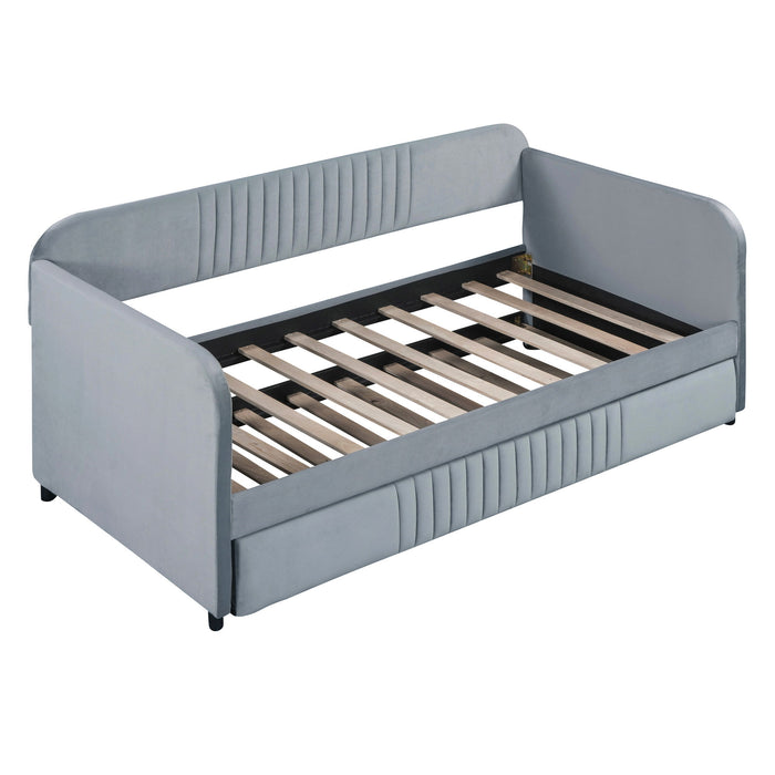 Upholstered Daybed Sofa Bed With Trundle Bed