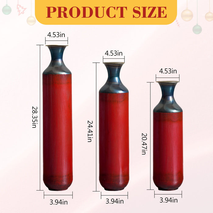 Modern Droplet Shaped Floor Vase Set, 3 Piece Home Decor