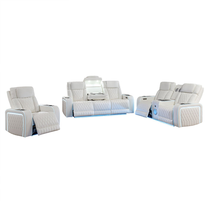 Electra - Power Reclining Set With Power Headrests, Massage And LED Lighting