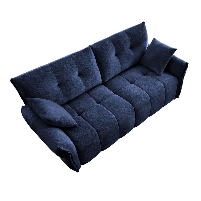 Modern Sofa & Pillows, Textured Cover, High Rebound Cushions
