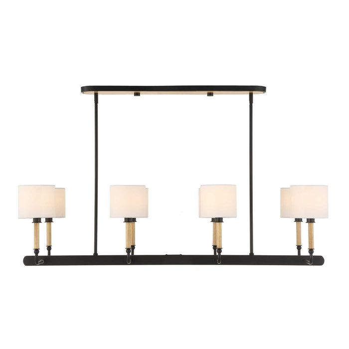 Franconia - 8 Light Pendant - Black / White