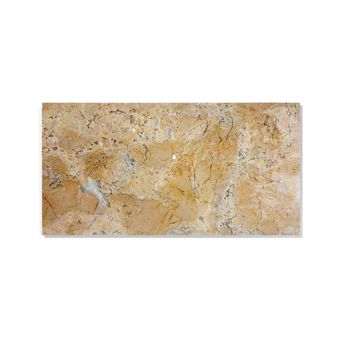 Marble For Floor And Wall Polished Marble Tile Stone (Set of 4) - Beige / Gold