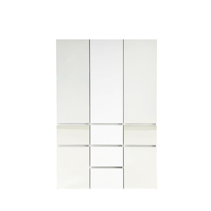 Elise - Modular Wood Closet System With Mirror In Versatile Storage Solution - White