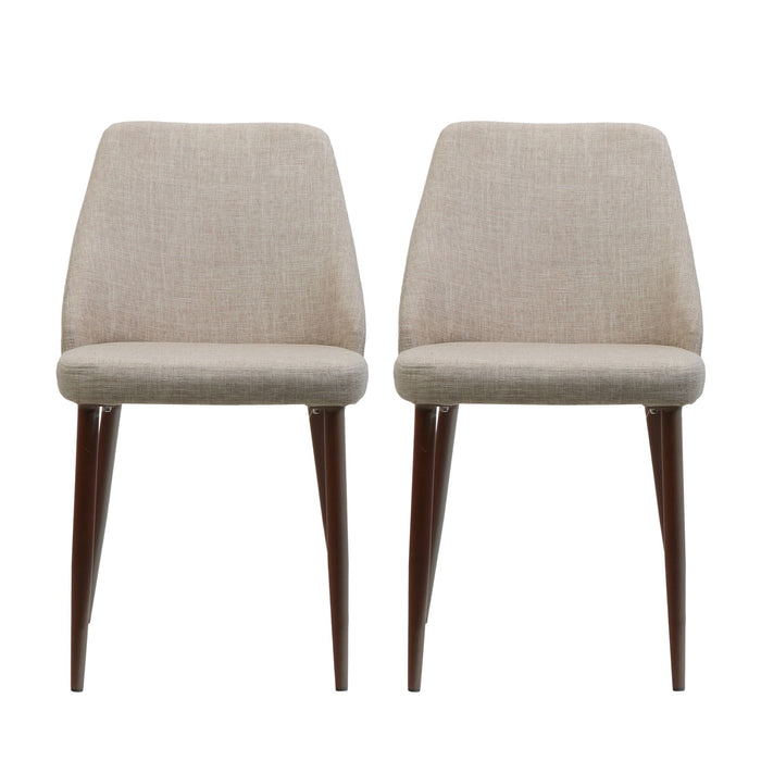 Modern Dining Chair With Iron Legs And Wood Finish