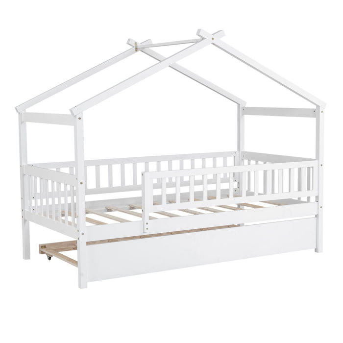 Creativity House Bed With Twin Size Trundle