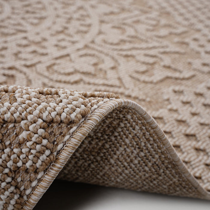 Guros - 8' X 10' Medallion Indoor / Outdoor Area Rug - Beige