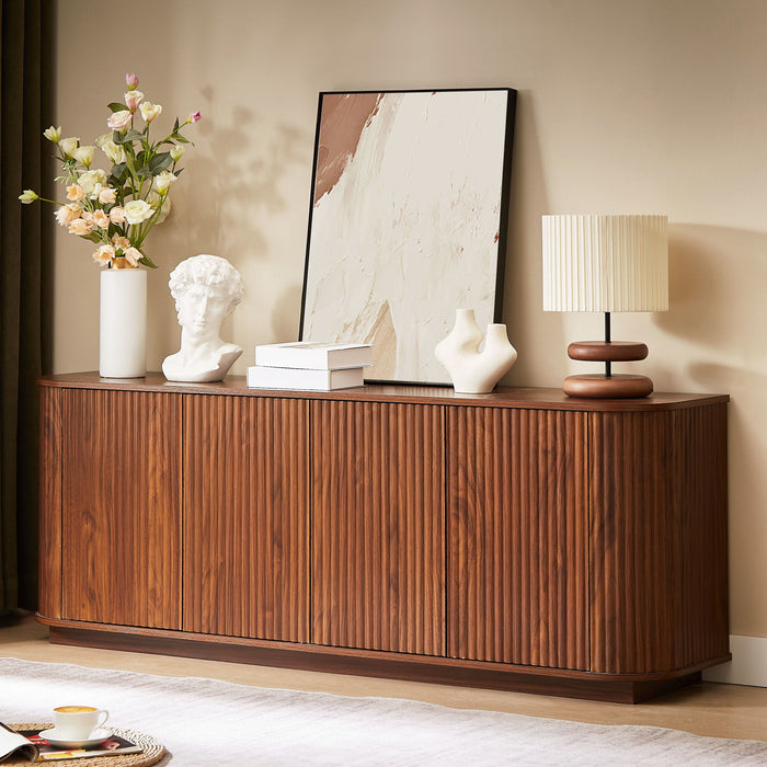 Contemporary Sideboard Storage Cabinet TV Stand With Wave Pattern