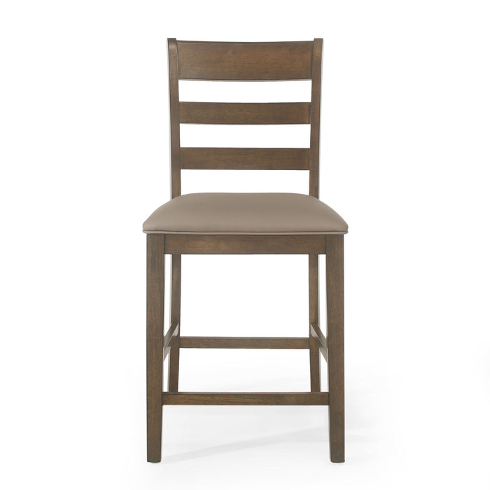 Farmhouse Upholstered Wood Counter Stools