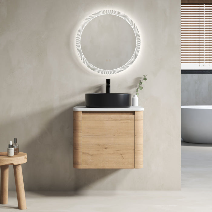 Wall Mounted Bathroom Vanity & Art Sink & 1 Soft Close Door