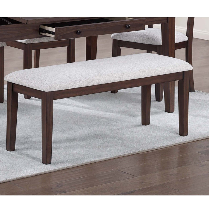 Cushion Padded Seat Dining Room Bench - Walnut