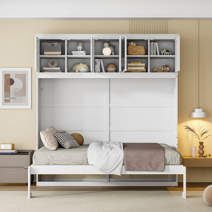 Murphy Modern Bed With Top Cabinets For Space Saving And Comfort