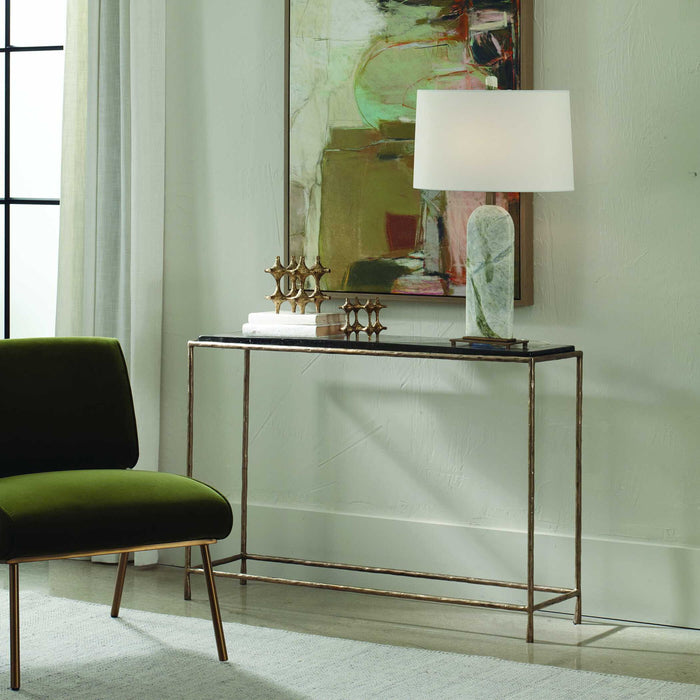 Ovard - Minimalist Metal Console Table - Brass