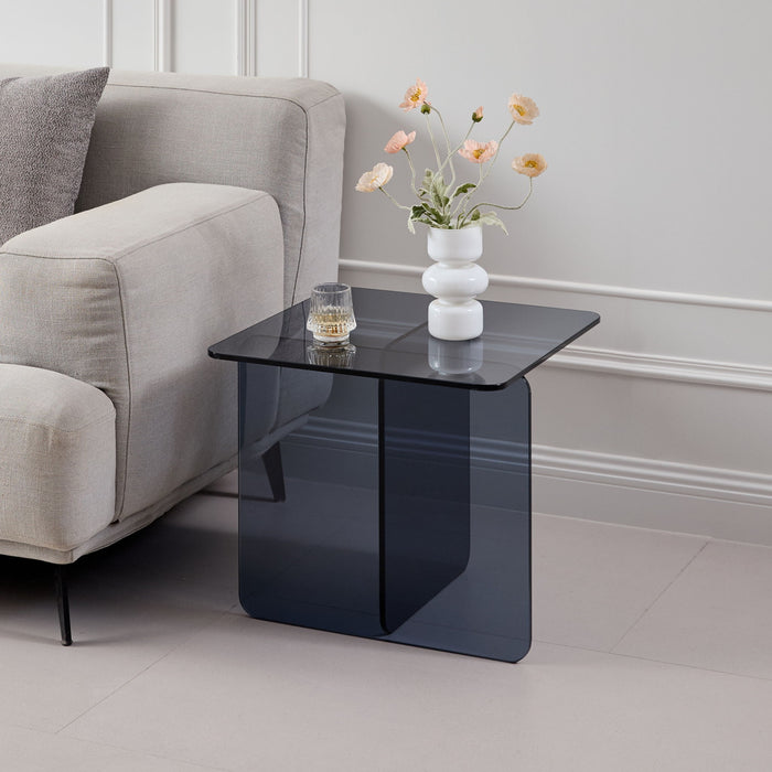 Modern Transparent Tempered Glass Sidetable