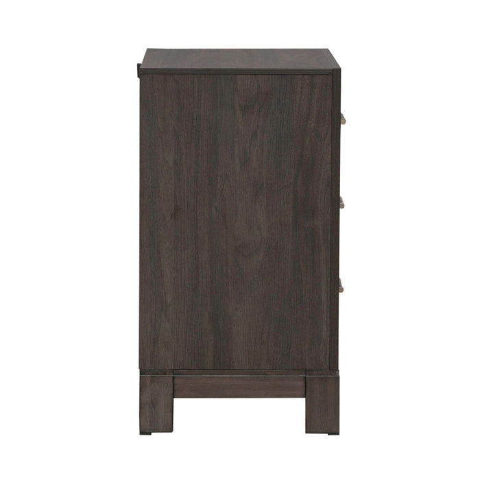 Modern Edge - Nightstand With Charging Station - Brown