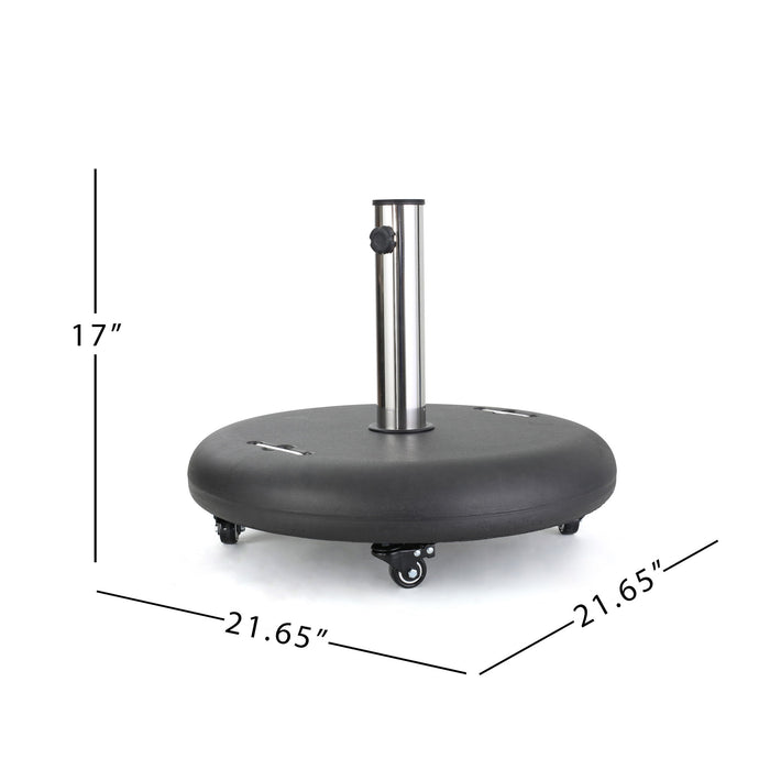 Wheelie - Round Umbrella Base With Stainless Steel Holder