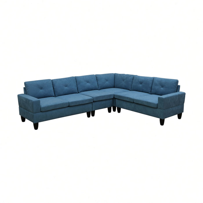 Modular L - Shaped Sectional Sofa 6 Seater 4 Piece Couch With Chaise