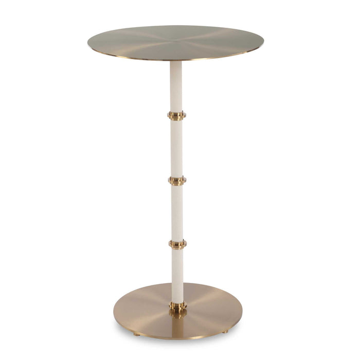 Cyprus - Accent Table - Brass / White