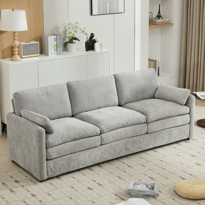 Cozy Upholstered 3 Seater Sofa With Double Cushion