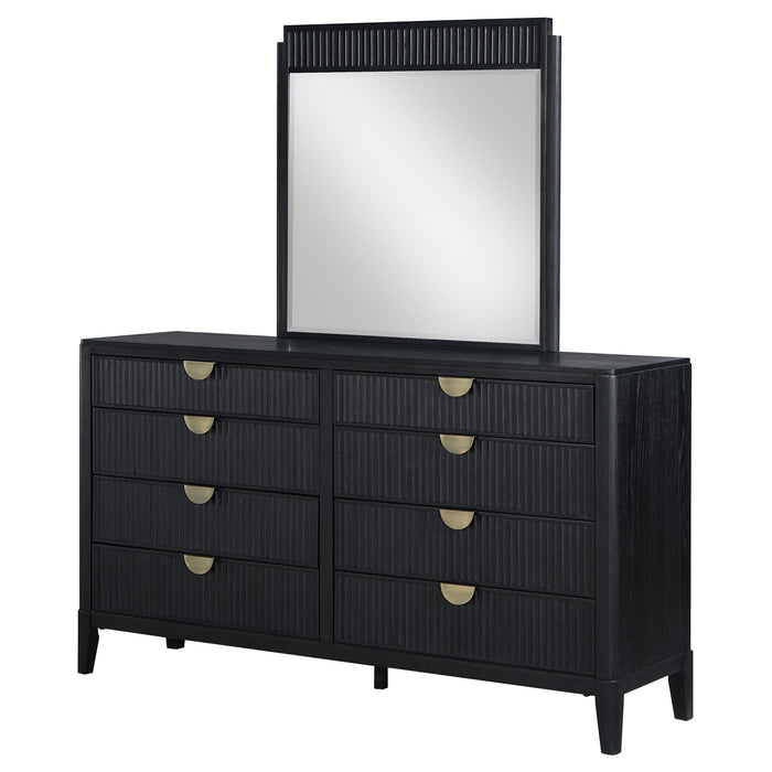Ennis - 8 Drawer Dresser With Mirror - Black